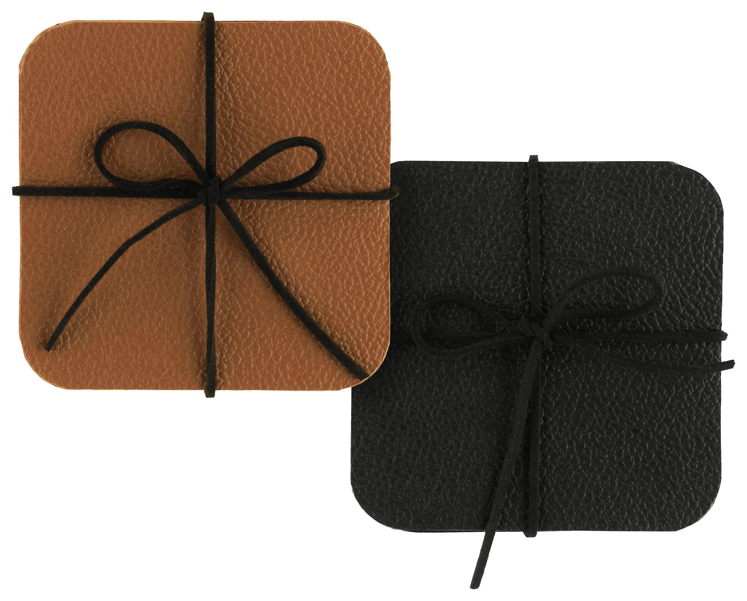 UNTERSETZERSET Diego wendbar Cognac/Schwarz - Cognac, Kunststoff (10/10cm) - Modern Living