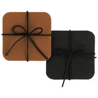 UNTERSETZERSET Diego wendbar Cognac/Schwarz - Cognac, Kunststoff (10/10cm) - Modern Living