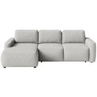 ECKSOFA Carnos Mini Graubeige Chenille - Taupe/Schwarz, Kunststoff/Textil (238/164cm) - Selsey