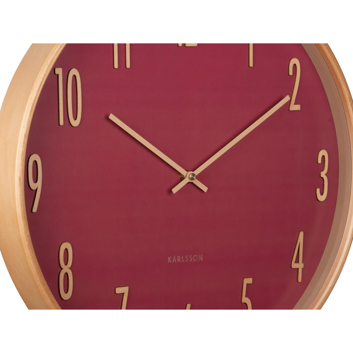 WANDUHR Gracil Rot 40/5/40 cm - Rot, Holzwerkstoff (5/40/40cm) - Karlsson