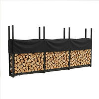 BRENNHOLZREGAL HANS Metall Schwarz 335/25/115 cm - Schwarz, Metall (25/115/335cm) - Coemo