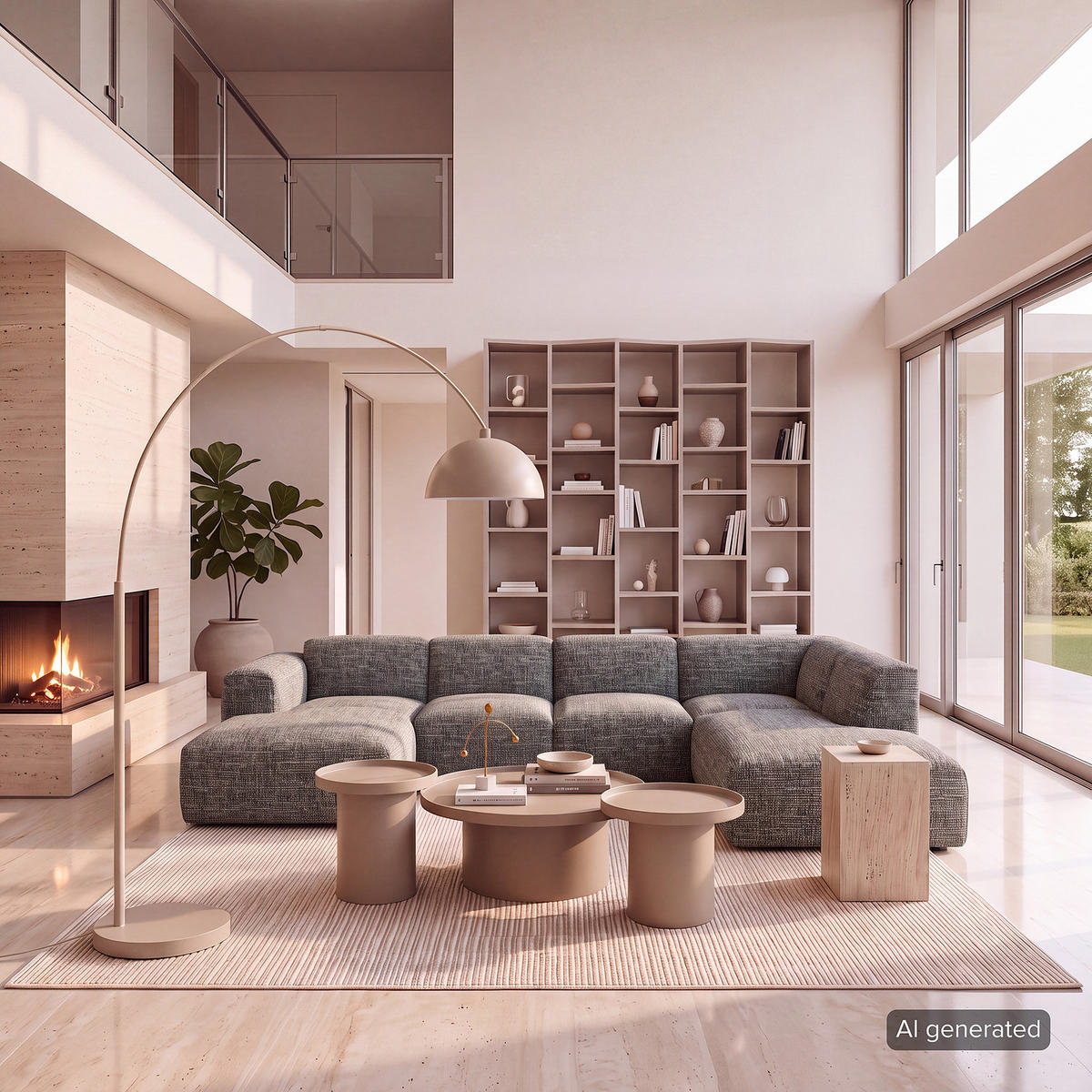 WOHNLANDSCHAFT mit Longchair - Schwarz/Grau, Kunststoff/Textil (325/71/235cm) - home24