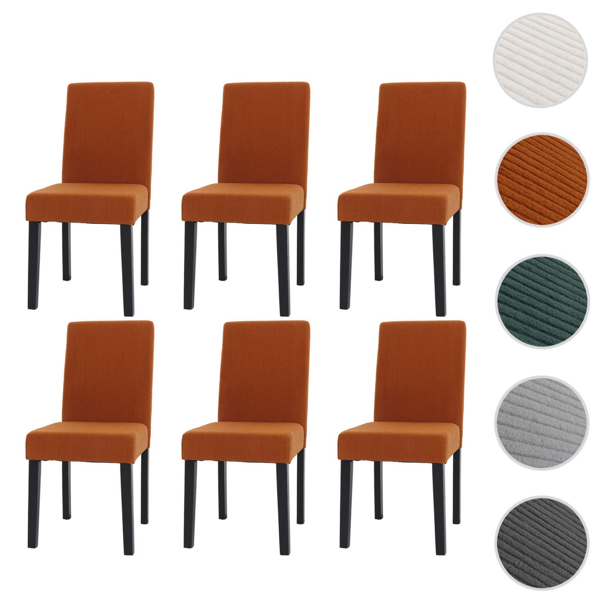 ESSZIMMERSTUHL Orange 6er-Set - Orange, Textil (42/90/50cm) - MCW