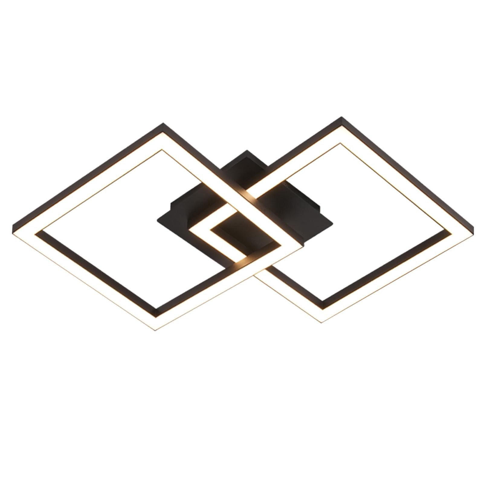 LED-DECKENLEUCHTE Eis 47/30/6 cm - Schwarz, Metall (29.5/6/47cm) - ZMH