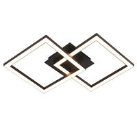 LED-DECKENLEUCHTE Eis 47/30/6 cm - Schwarz, Metall (29.5/6/47cm) - ZMH