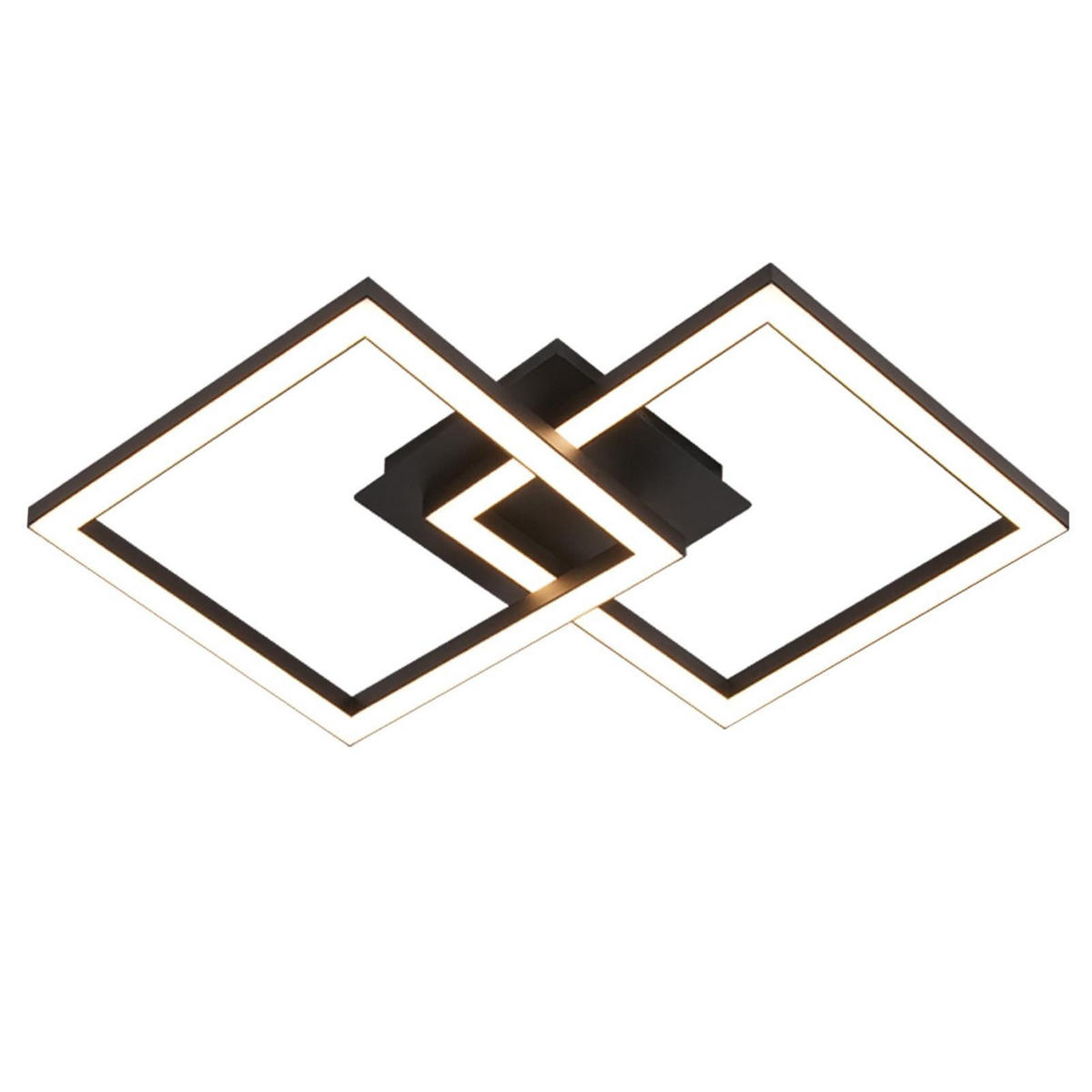 LED-DECKENLEUCHTE Eis 47/30/6 cm - Schwarz, Metall (29.5/6/47cm) - ZMH