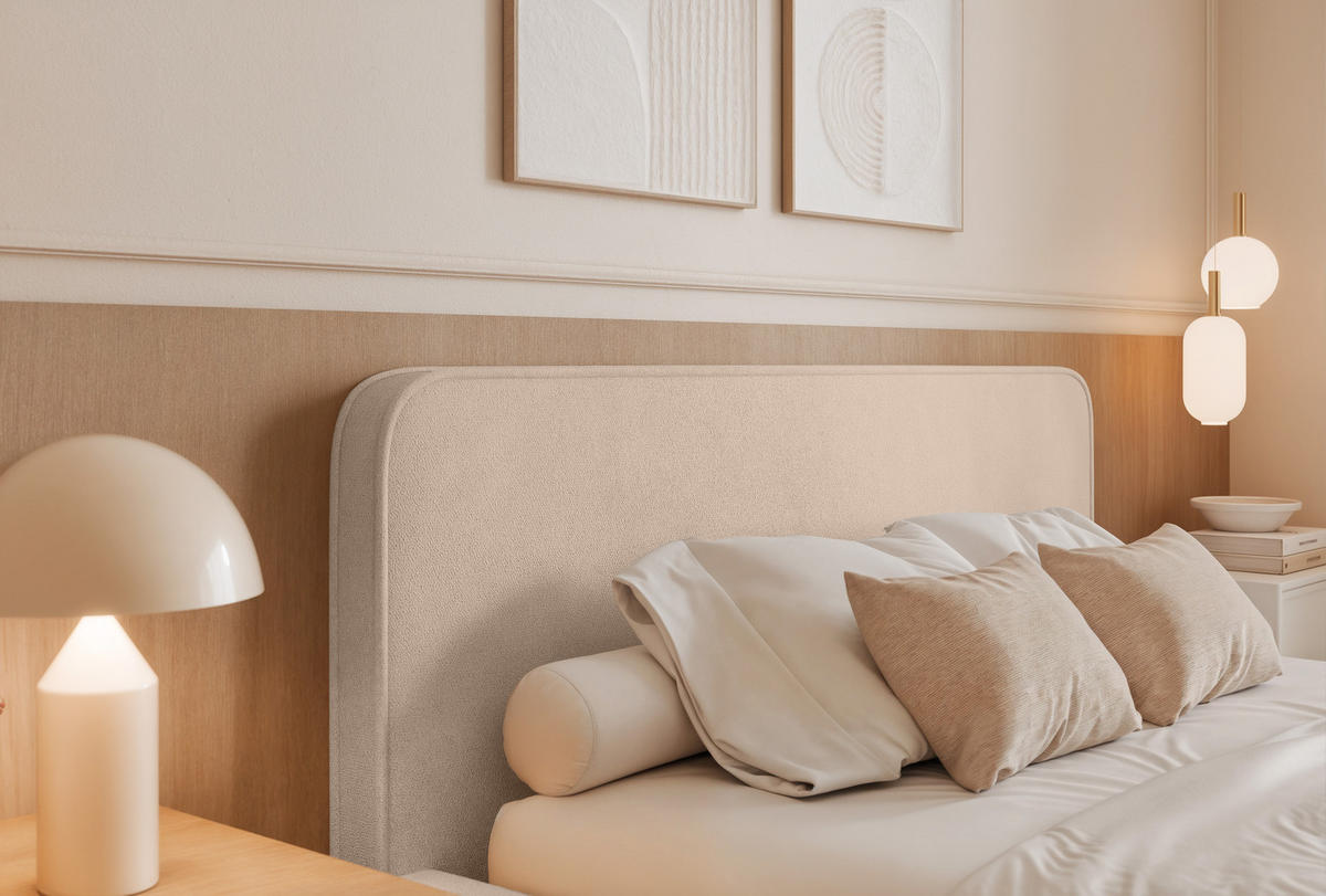 POLSTERBETT Monteli 160x200 cm, Sandbraun - Greige, Textil (160/200cm) - Fedve