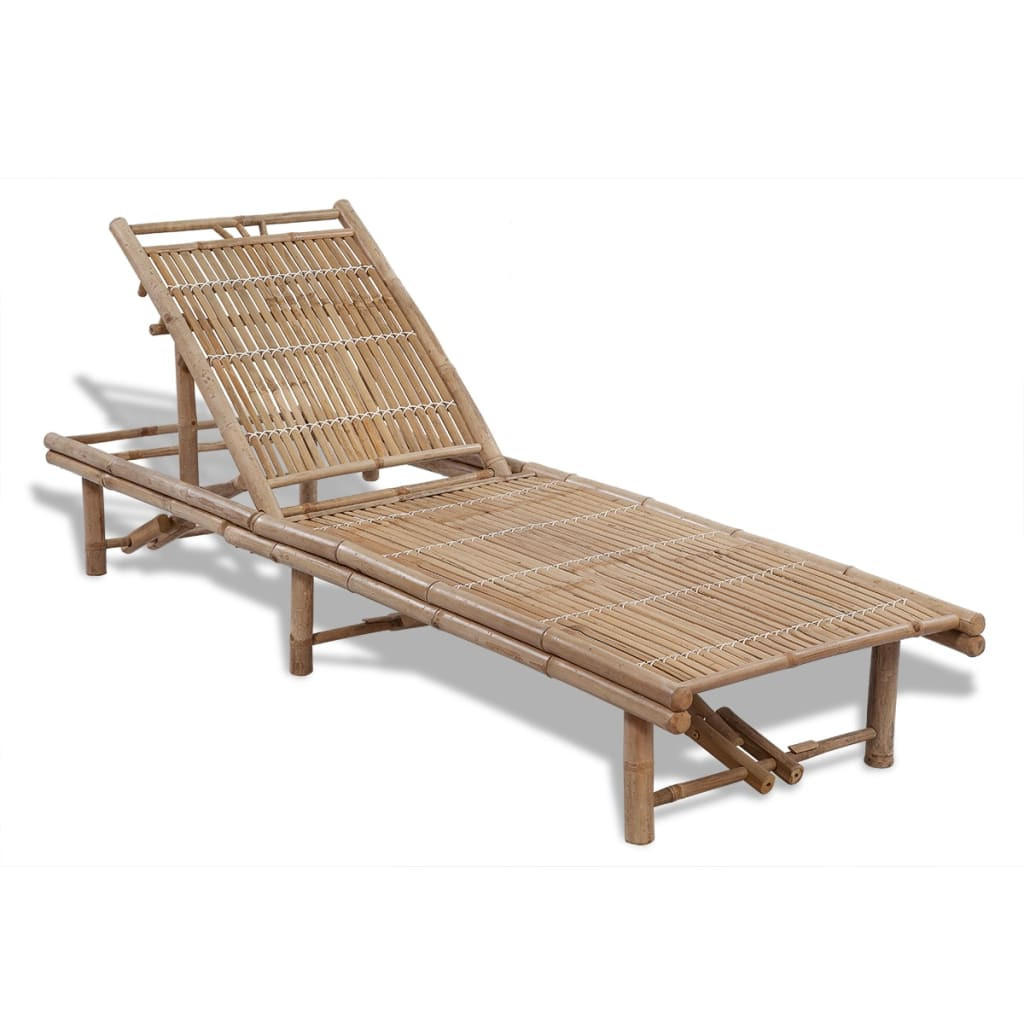 SONNENLIEGE Bambus - Braun, Naturmaterialen (65/87/200cm) - vidaXL