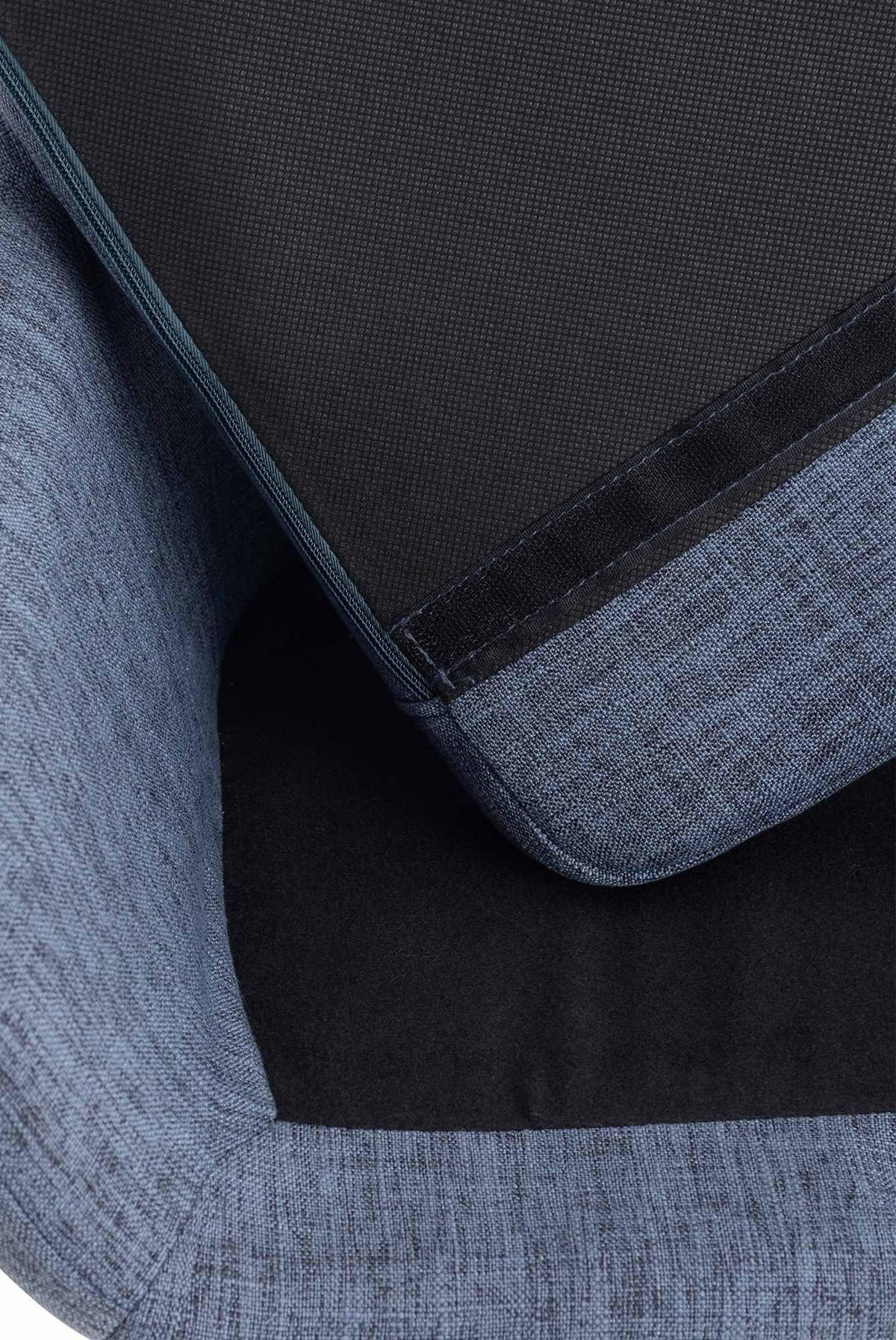 BARHOCKER Stoff blau - Blau/Eukalyptusholzfarben, Holz/Textil (55/99/46cm) - CLP