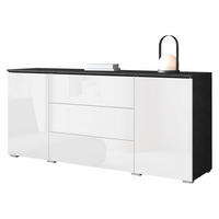 SIDEBOARD Vera 150 - Weiß Hochglanz/Grau, Holzwerkstoff (150/66/40cm) - MIRJAN24