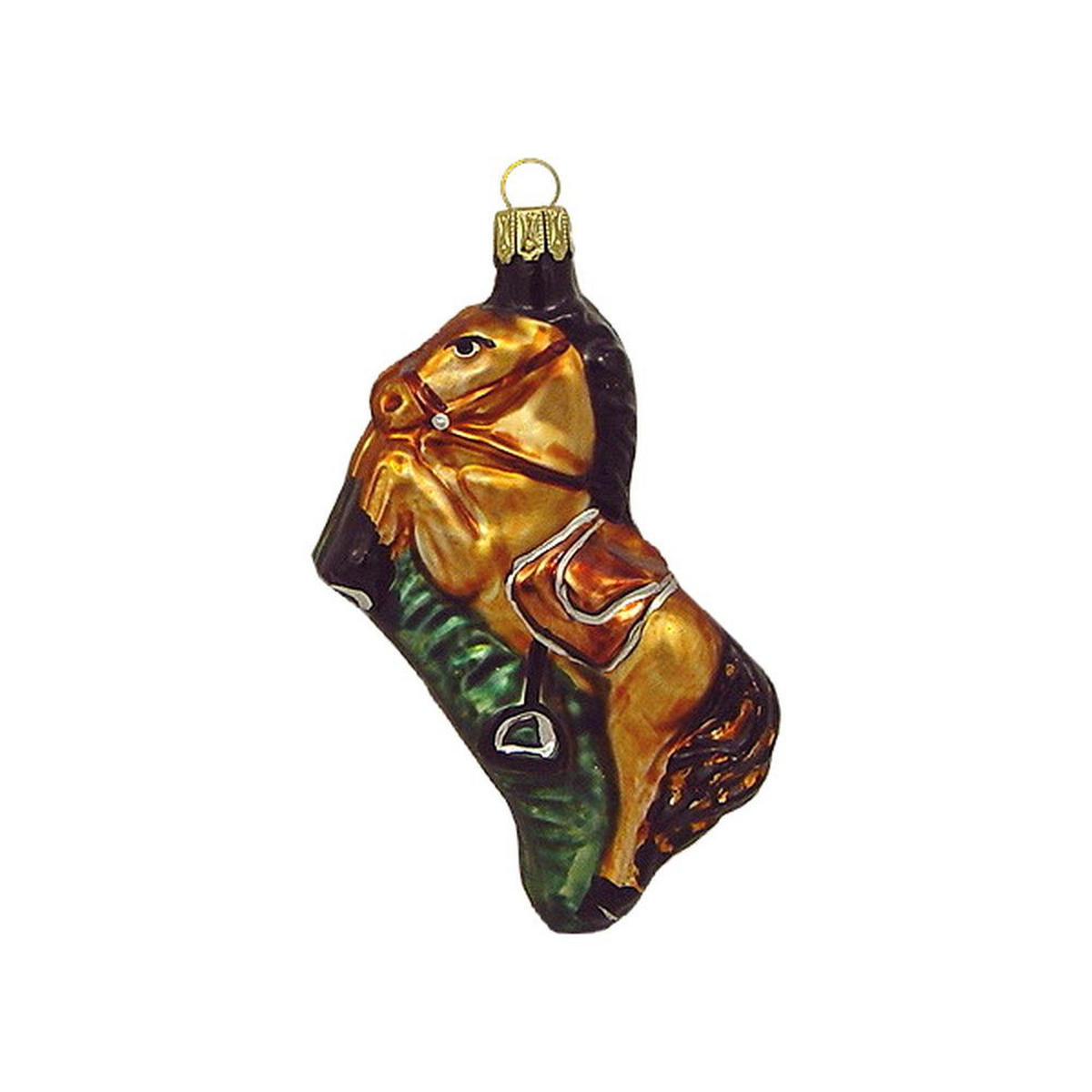 CHRISTBAUMSCHMUCK Pferd im Sprung gold matt 11 cm - Multicolor, Metall (0.1/11/0.1cm)