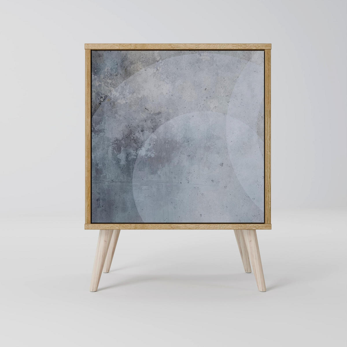 SIDEBOARD MUTED ARC, Grau, 57,5x42x70,5 cm, Schwarze Metall-Sternfüße - Multicolor/Schwarz, Holzwerkstoff/Metall (57.5/70.5/42cm) - SpaceRebels
