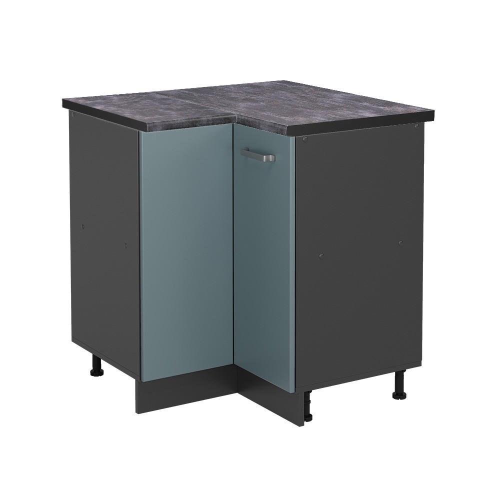 ECKUNTERSCHRANK R-Line Blau-Grau 75.6 cm, AP Anthrazit - Anthrazit/Blaugrau, Holzwerkstoff (75.6/81.6/60cm) - Vicco