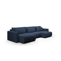 ECKSOFA mit Schlaffunktion U Blau - Blau, Textil (340/149cm) - Furnisell