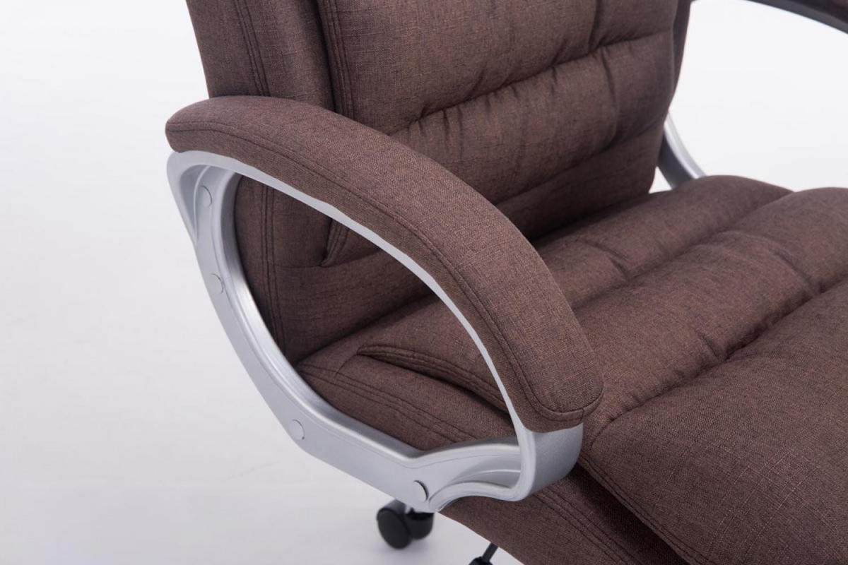 CHEFSESSEL Stoff braun - Chromfarben/Braun, Textil/Metall (68/116/77cm) - CLP