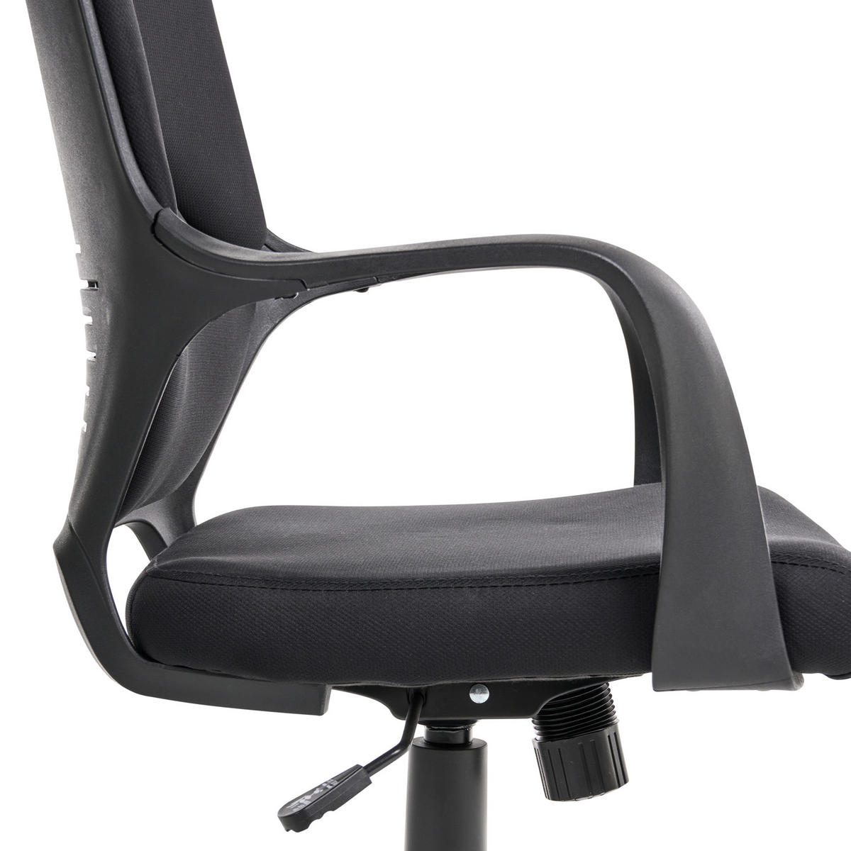 BÜROSTUHL Schwarz Delight - Schwarz, Textil (64/116/64cm) - Beliani