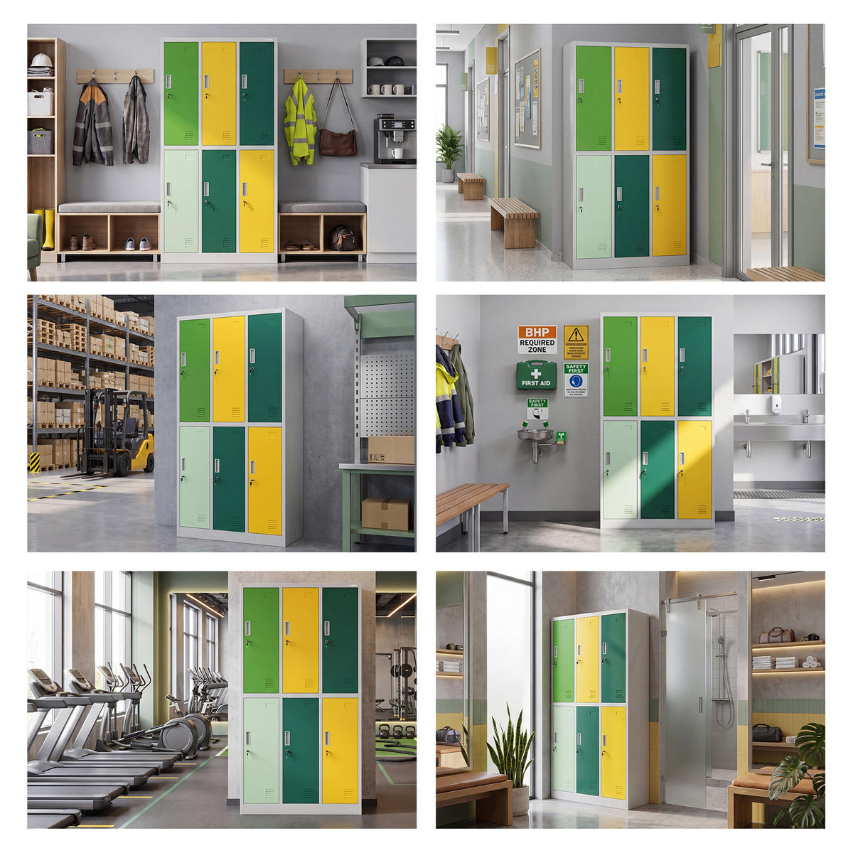 ARBEITSSCHUTZ-KLEIDERSCHRANK IGOR 185x90x45 cm - Gelb/Grau, Metall (90/185/45cm) - Jan Nowak