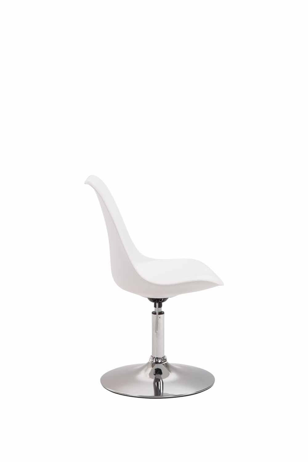 DREHSTUHL Kunststoff weiß - Chromfarben/Weiß, Kunststoff/Metall (48/76/57cm) - CLP