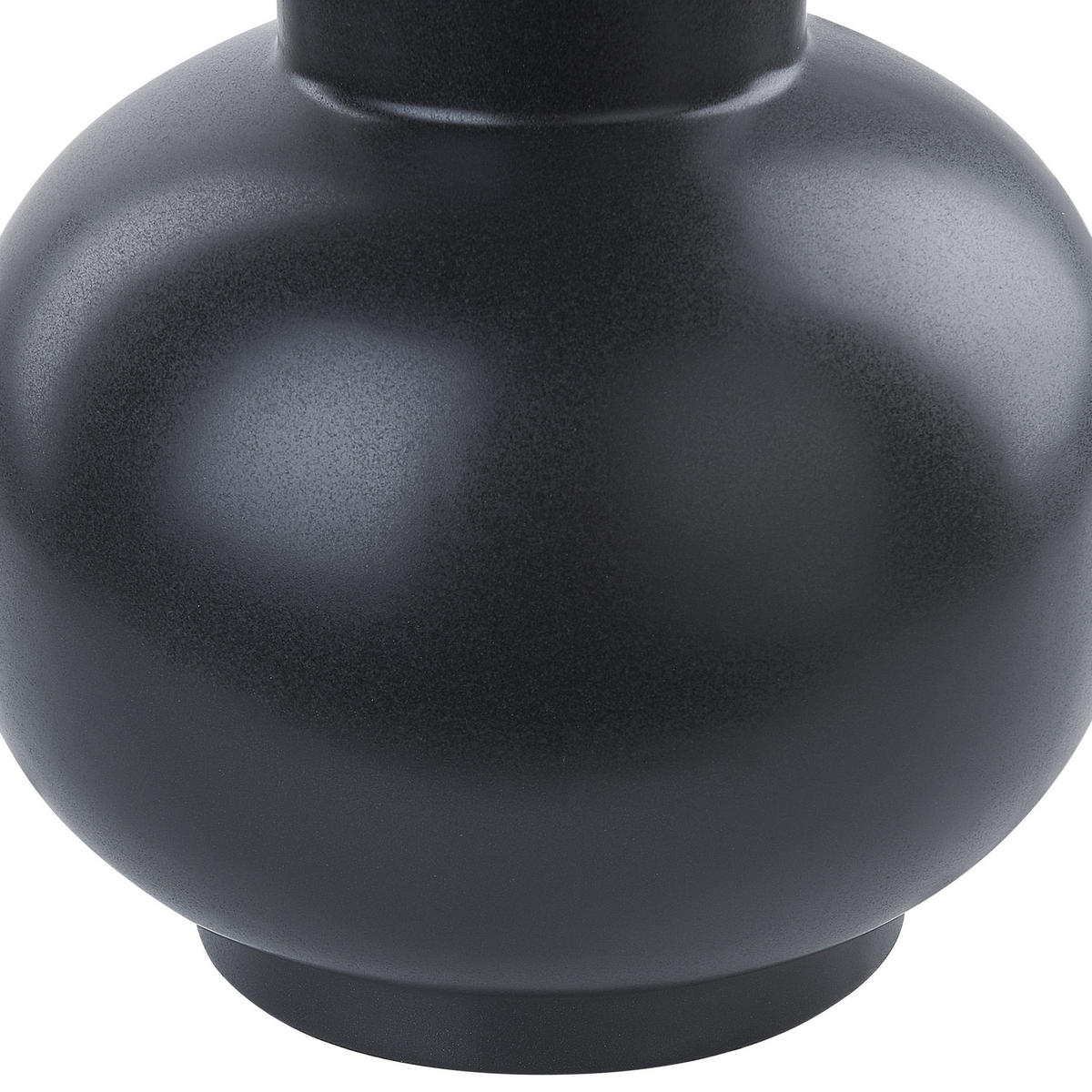 BLUMENVASE Porzellan schwarz Perea - Schwarz, Keramik (26cm) - Beliani