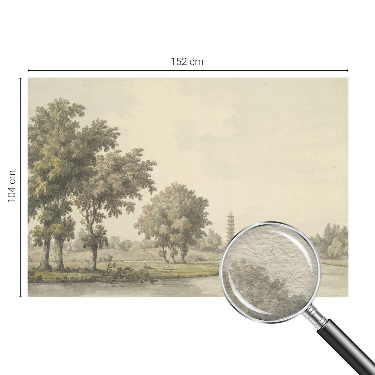 FOTOTAPETE 152x104 cm - Ein ruhiger Park - Grau, Textil (152/104cm) - Wallfluent