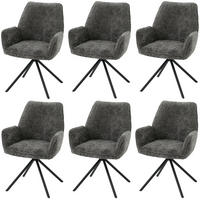 ESSZIMMERSTUHL Anthrazit, Schwarz 6er-Set - Anthrazit/Schwarz, Textil (60/86/60cm) - MCW