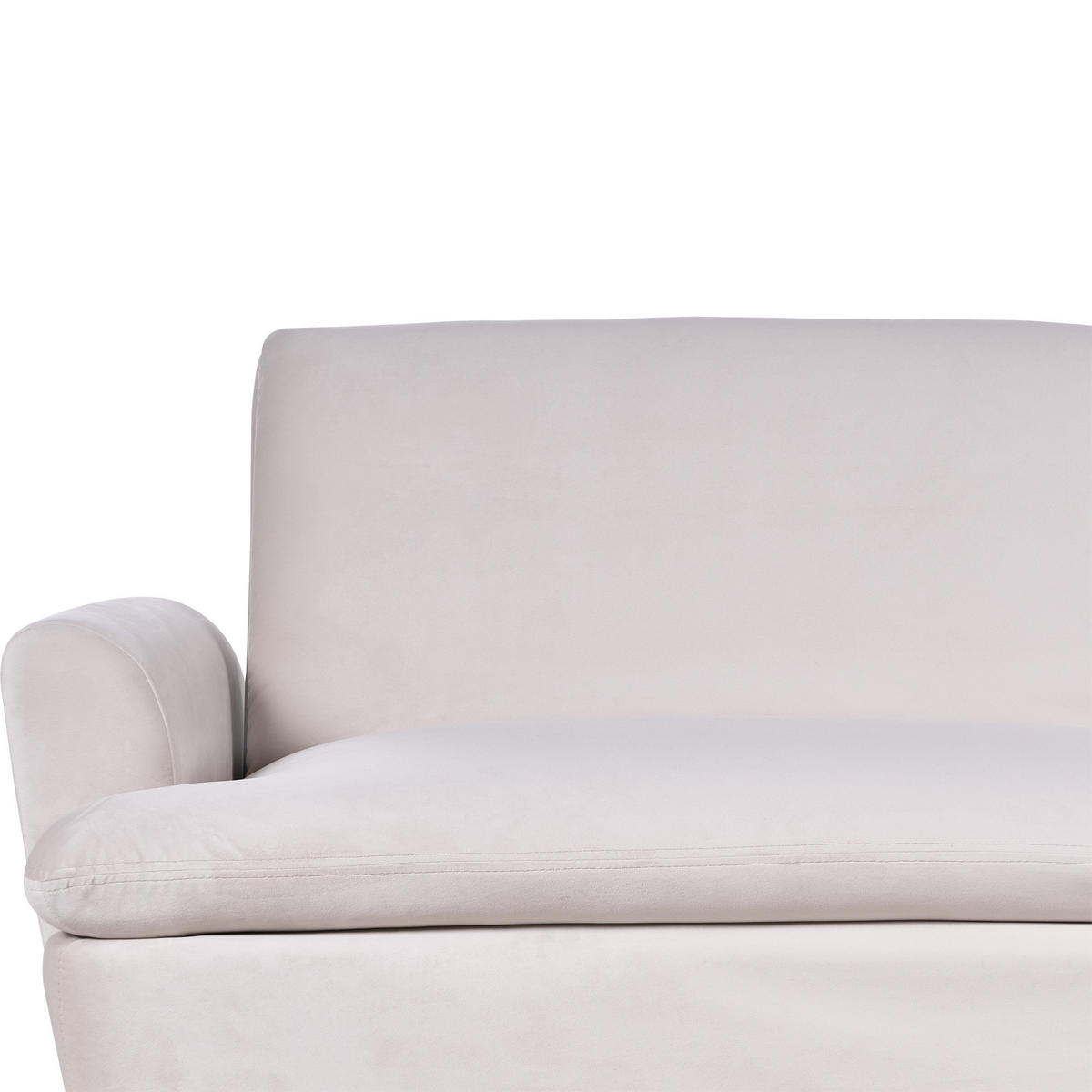 3-SITZER-SCHLAFSOFA Samtstoff Beige Vettre - Beige/Goldfarben, Textil (210/88/84cm) - Beliani