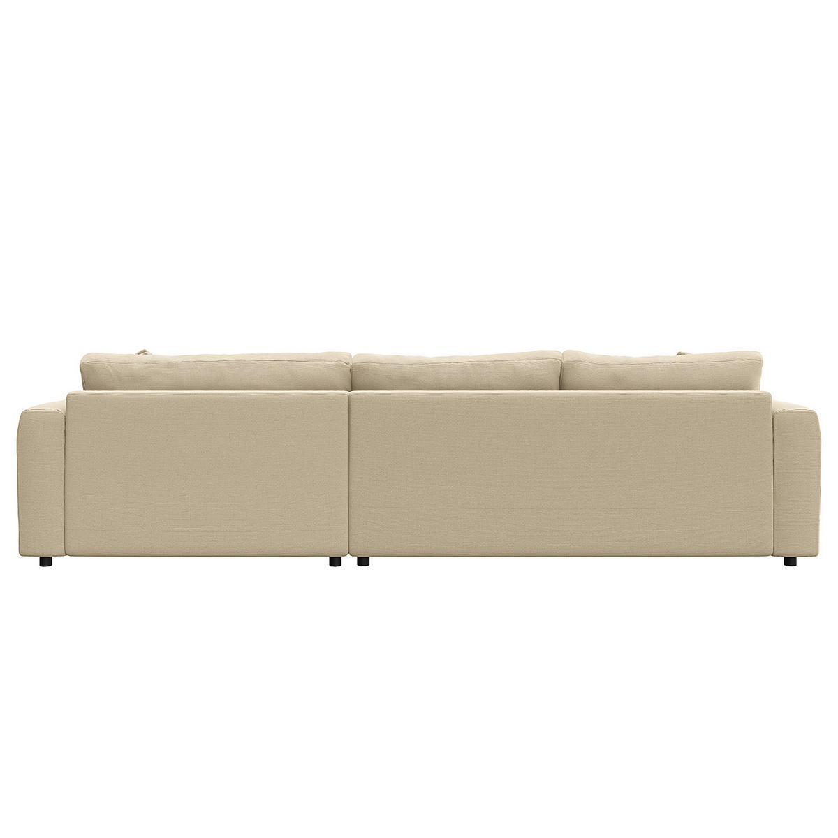 ECKSOFA mit Longchair - Beige/Schwarz, Kunststoff/Textil (286/183cm) - home24
