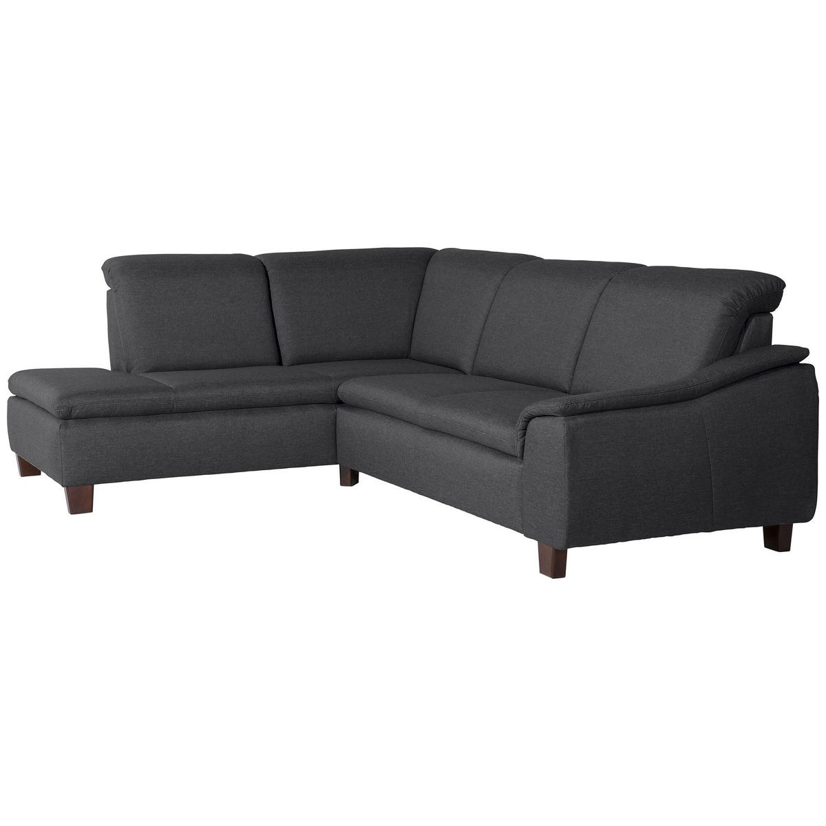 ECKSOFA mit Ottomane links Kaylil Flachgewebe graphit - Graphitfarben, Kunststoff (187/247cm) - 58aufmkessel