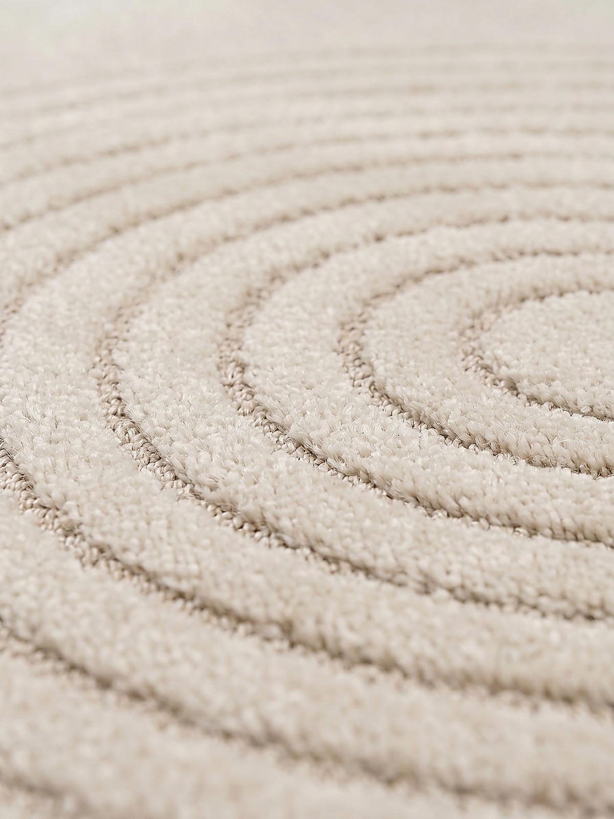 RUNDTEPPICH Geometrisch MUOTA Polypropylen Beige 120 x 120 cm - Beige, Textil (120/120cm) - KADIMA DESIGN