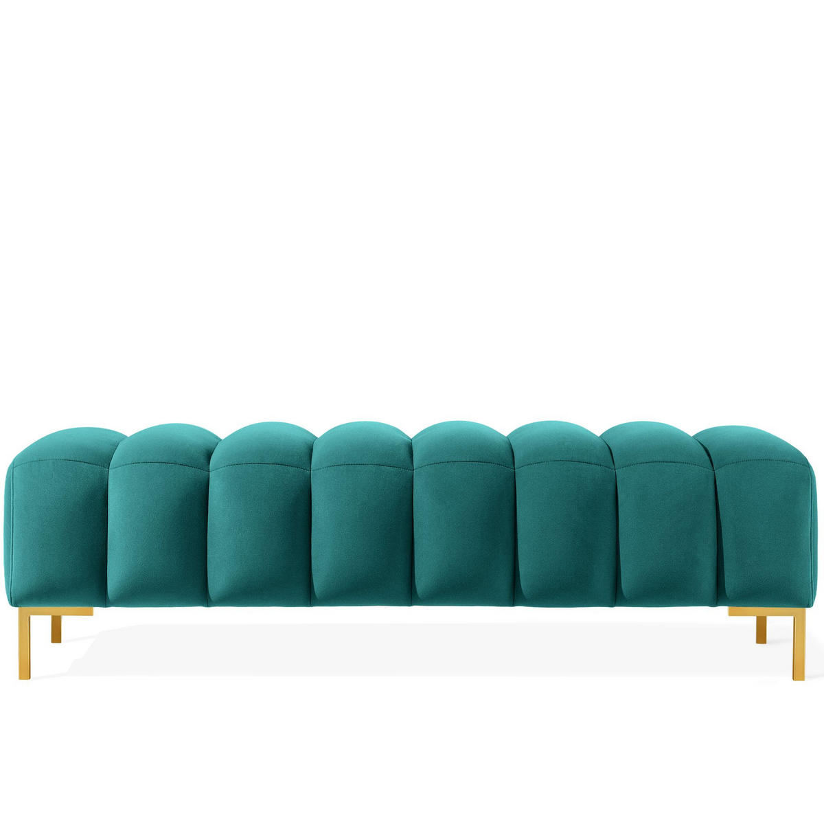 POLSTERBANK Bettbank PECCO, Metallbeinen - Blau/Goldfarben, Holz/Textil (160/50/50cm) - KONSIMO®