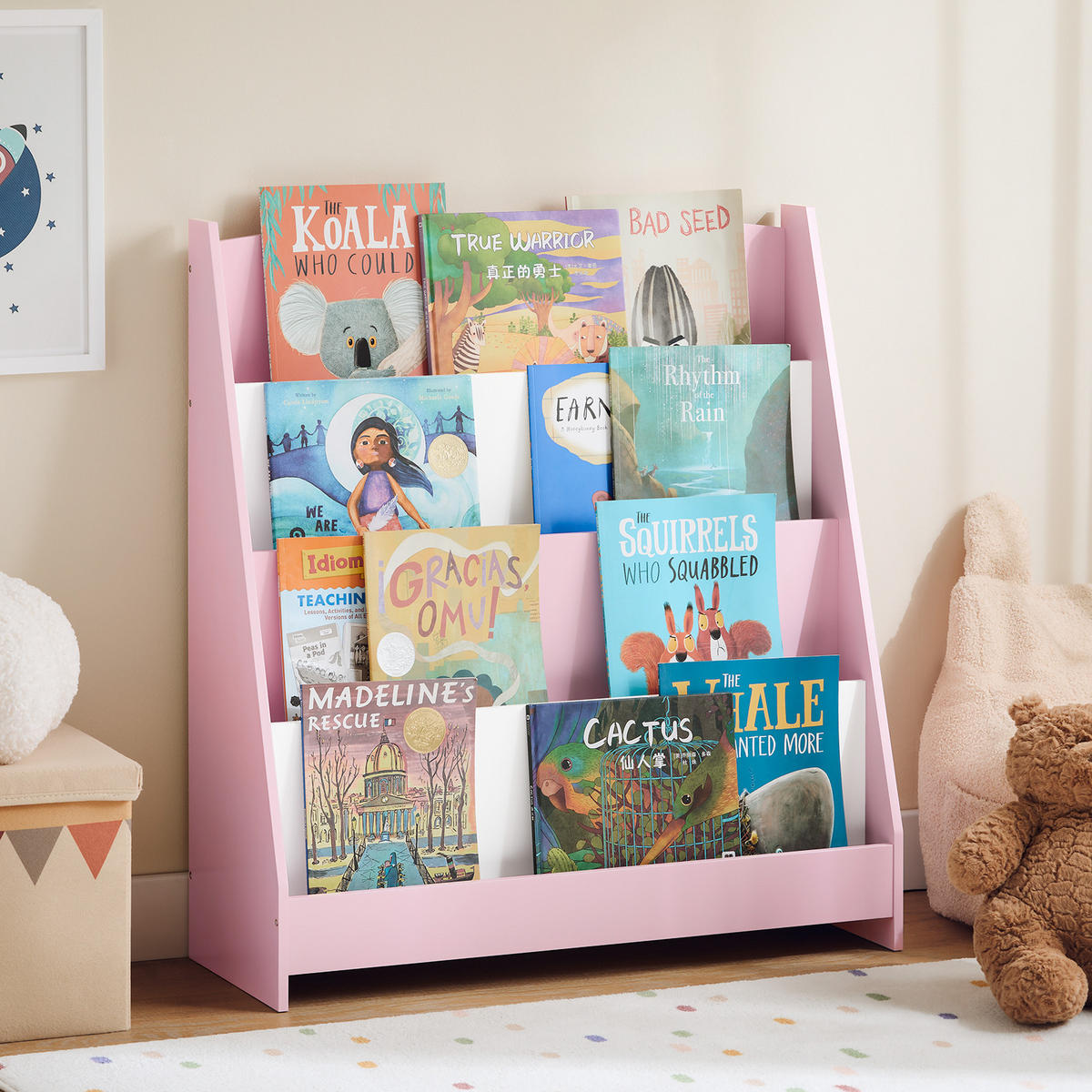 KINDERREGAL Rosa - Rosa, Holzwerkstoff (80/88/30cm) - SoBuy