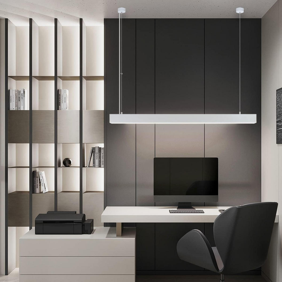 LED-PENDELLEUCHTE Revelli 106.5/7.5/3.3cm - Weiß, Metall (106.5/7.5/3.3cm) - Nettlife