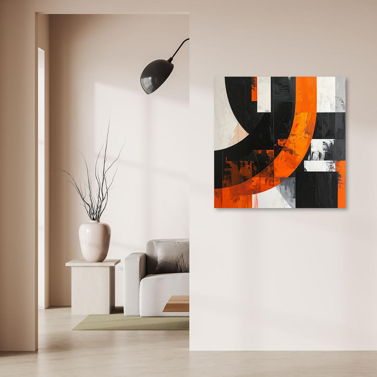 LEINWANDBILD 3D und geometrisch 50x50cm - Orange, Textil (50/50cm) - Feeby