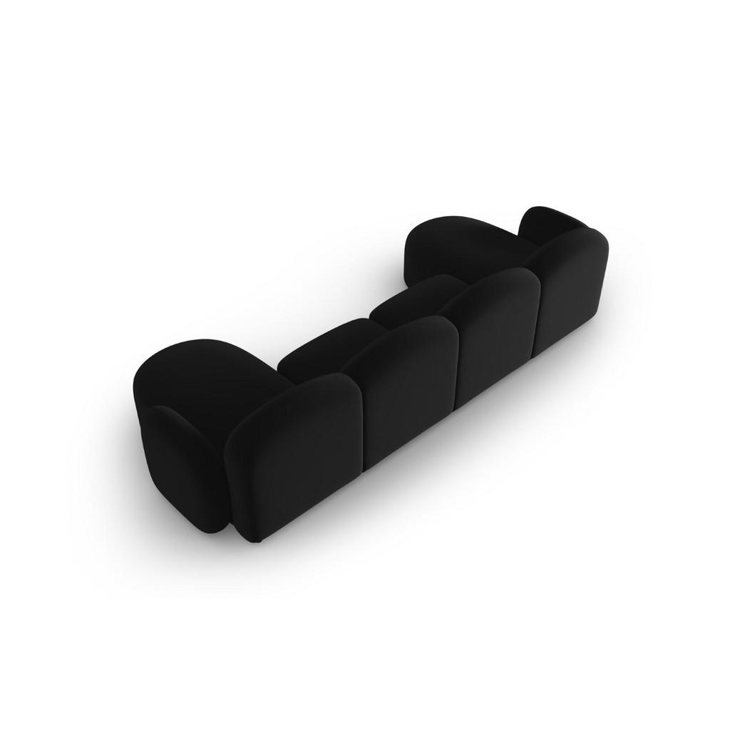 Thumbnail - Micadoni Panoramasofa, Schwarz, Textil, 6-Sitzer, U-Form, 155x80x350 cm, Hergestellt in Europa, Wohnzimmer, Sofas & Couc...