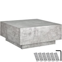 COUCHTISCH Lasley,80 x 80 x 35 cm,Beton Optik - Grau, Holz (80/80/35cm) - tectake