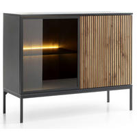 KOMMODE 100 cm Haller mit Lamellen, LED-Beleuchtung, Braun - Braun, Holz (104/83/39cm) - Emporius