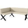 ECKBANK TONI_X - Creme, Leder (128/168cm) - Meblini
