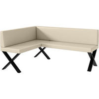 ECKBANK TONI_X - Creme, Leder (128/168cm) - Meblini