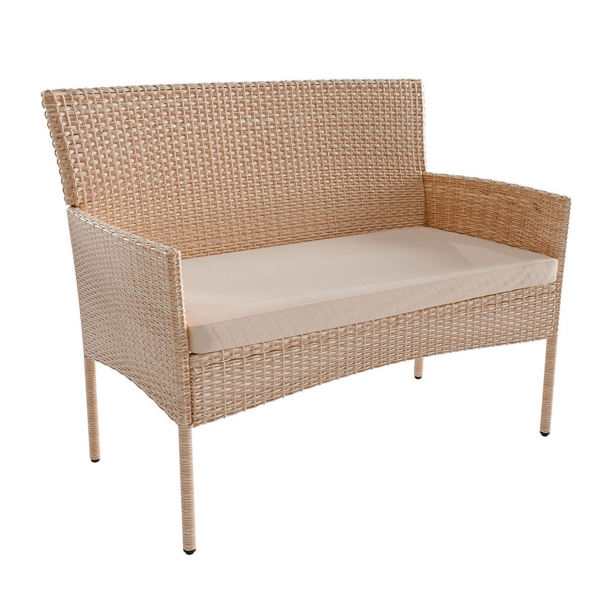 GARTENSET Fort Myers creme / sand inkl. Abdeckung - Creme, Kunststoff/Metall - Juskys