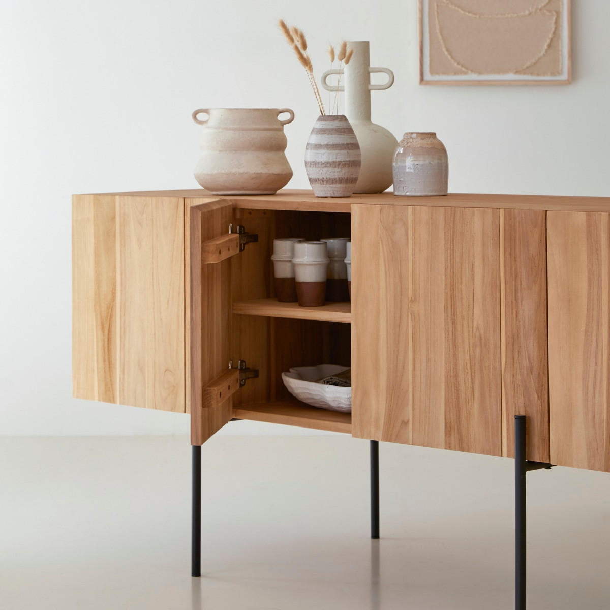 SIDEBOARD Honorine Natur aus Teak - Naturfarben, Holz (165/76/55cm) - Tikamoon