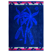 STRANDTUCH Frottee Velours Jacquard Vegas 140x180 400g/m² - Blau, Textil (140/180cm) - LE COMPTOIR DE LA PLAGE