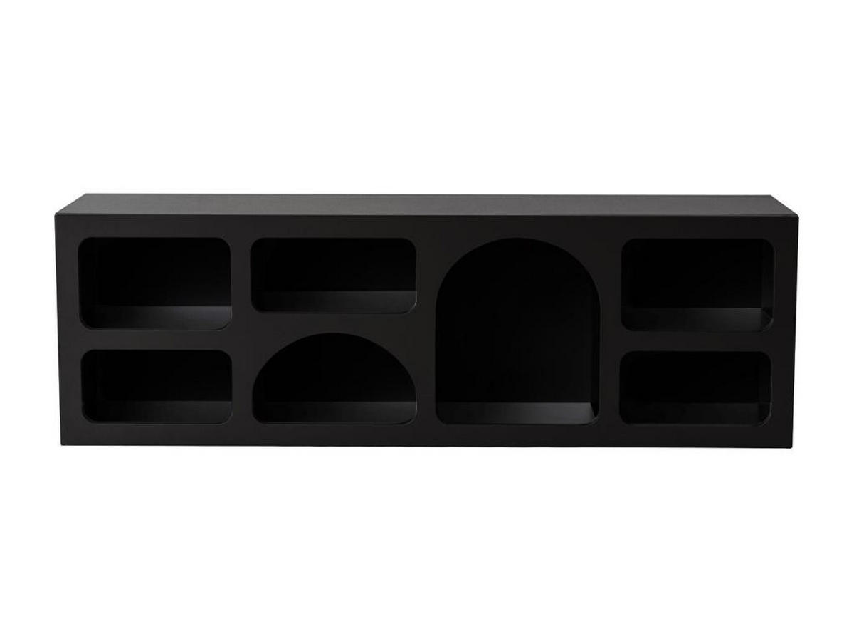 TV-MÖBEL mit 7 Fächern - Schwarz - LUELA - Schwarz, Holz (40/51/160cm) - Vente-Unique