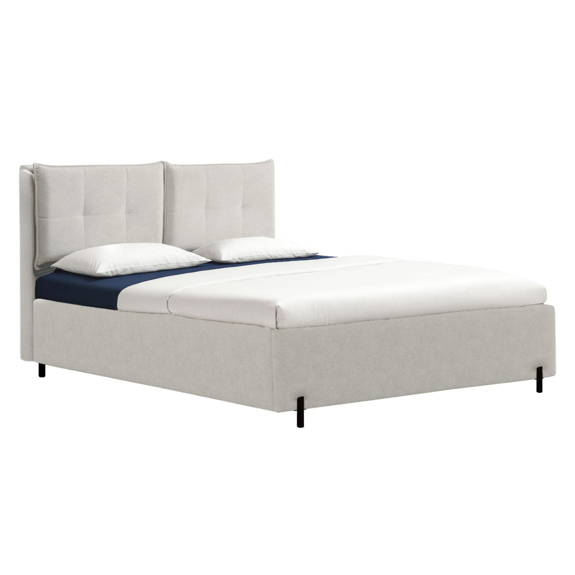 POLSTERBETT Belleo Graubeige 160x200 cm - Taupe/Schwarz, Textil/Metall (160/200cm) - Selsey