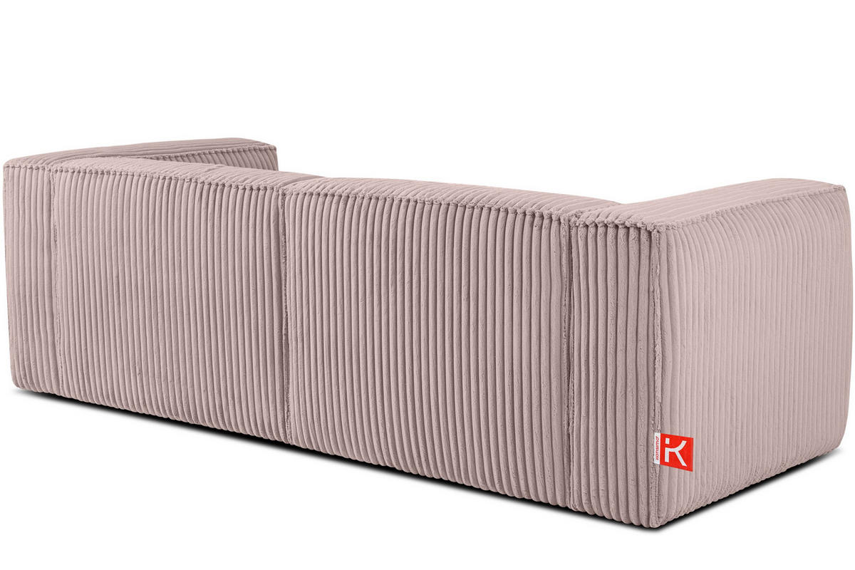 3-SITZER-SOFA FEROX Modern, Cord-Stoff, rosa - Pink, Textil (246/73/96cm) - KONSIMO®