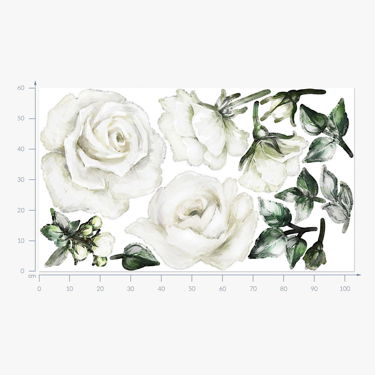 WANDAUFKLEBER 60x103cm - Leuchtende Blüten und Blätter - Multicolor, Kunststoff (60/103/0.1cm) - Wallfluent