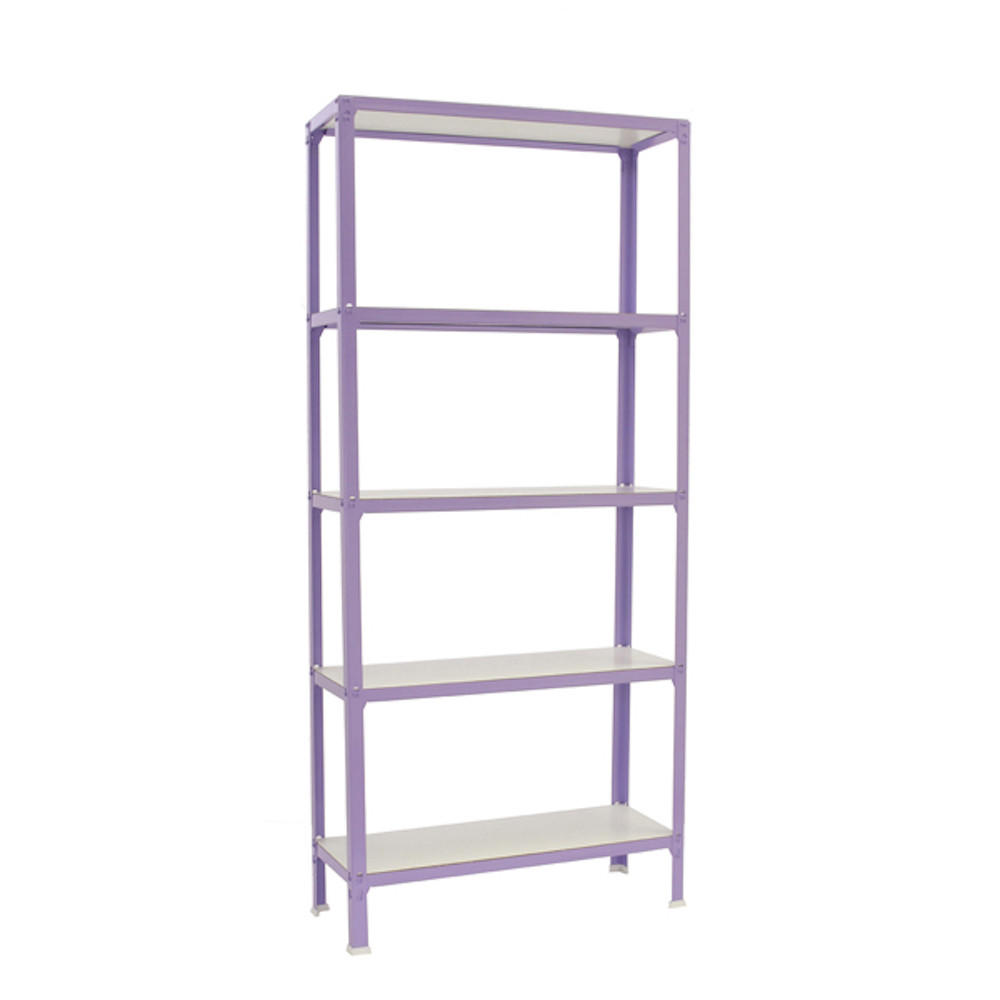 WOHNREGAL LIVING KOALA WOOD mit 5 Fachböden | HxBxT 180x80x30cm | Fachlast 150kg | Lila/Weiß - Lila, Metall (80/180/30cm) - PROREGAL