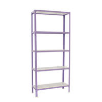 WOHNREGAL LIVING KOALA WOOD mit 5 Fachböden | HxBxT 180x100x30cm | Fachlast 150kg | Lila/Weiß - Lila, Metall (100/180/30cm) - PROREGAL