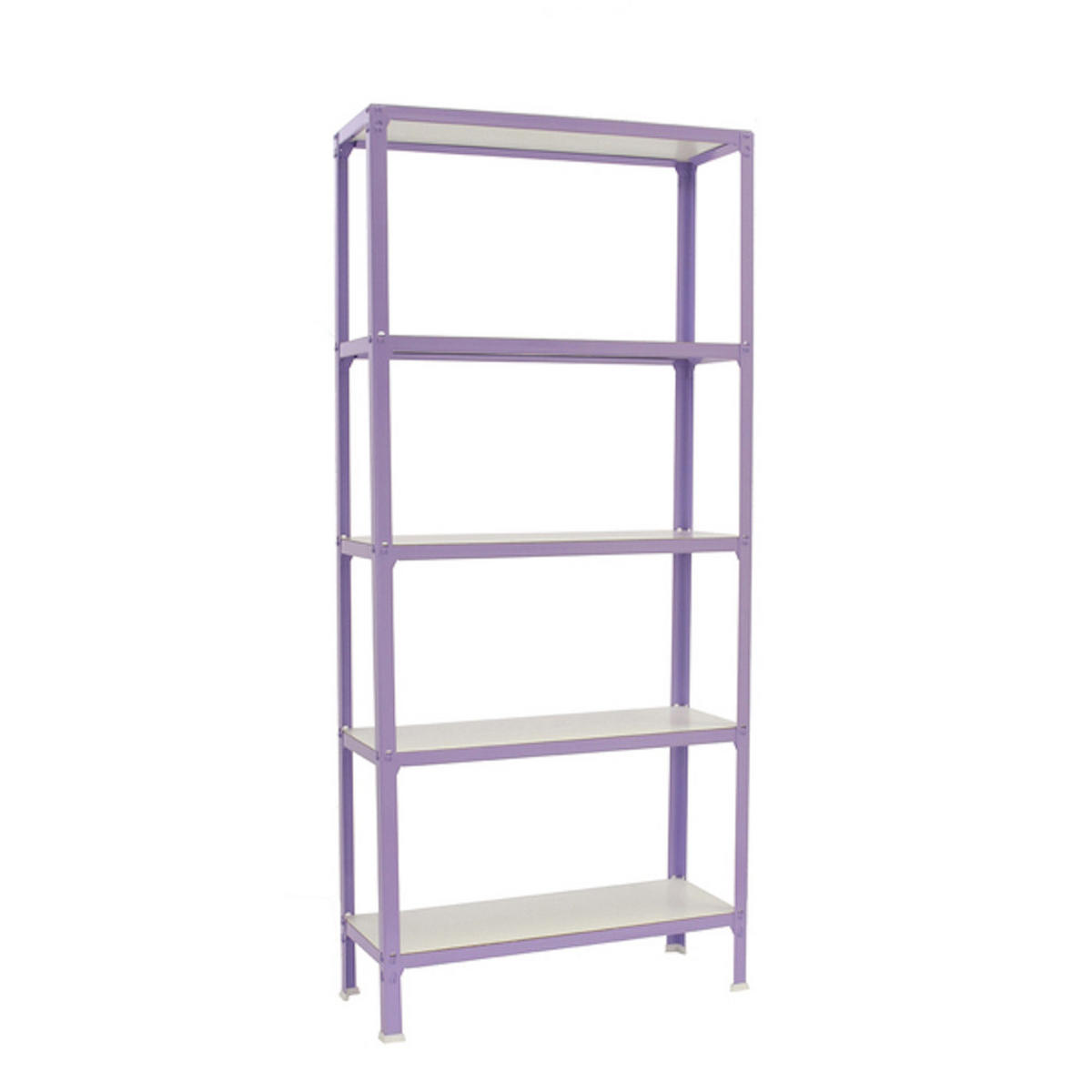 WOHNREGAL LIVING KOALA WOOD mit 5 Fachböden | HxBxT 180x100x30cm | Fachlast 150kg | Lila/Weiß - Lila, Metall (100/180/30cm) - PROREGAL