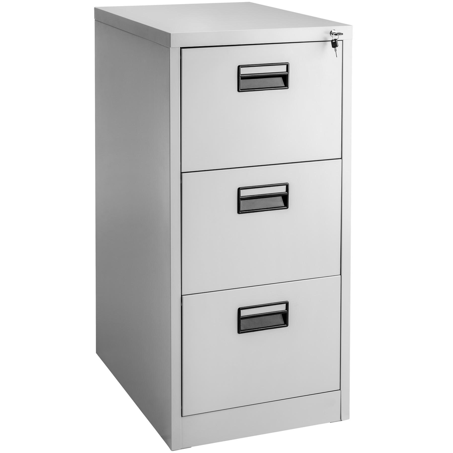 AKTENSCHRANK ,62,4 x 46 x 102,8 cm,grau - Grau, Metall (46/102.8/62.4cm) - tectake