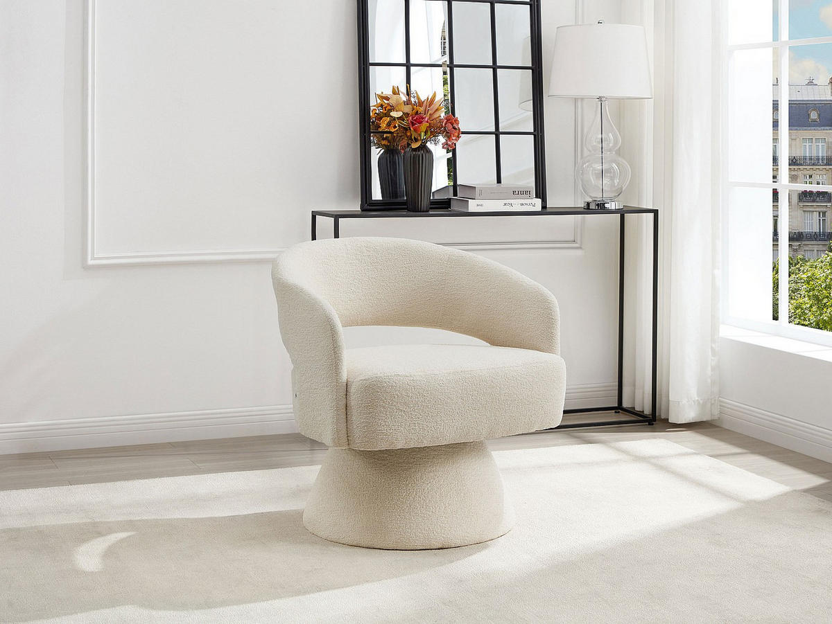 SESSEL mit gerader Rückenlehne - 1 -Sitzer - Polyester - beige - FEDOTE - Beige, Textil (71/72/68cm) - Vente-Unique